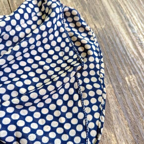 Max Edition Navy & White Polka Dot Short Sleeve Blouse – Size S - Picture 9 of 10